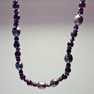 Amethyst and Metallic Necklace